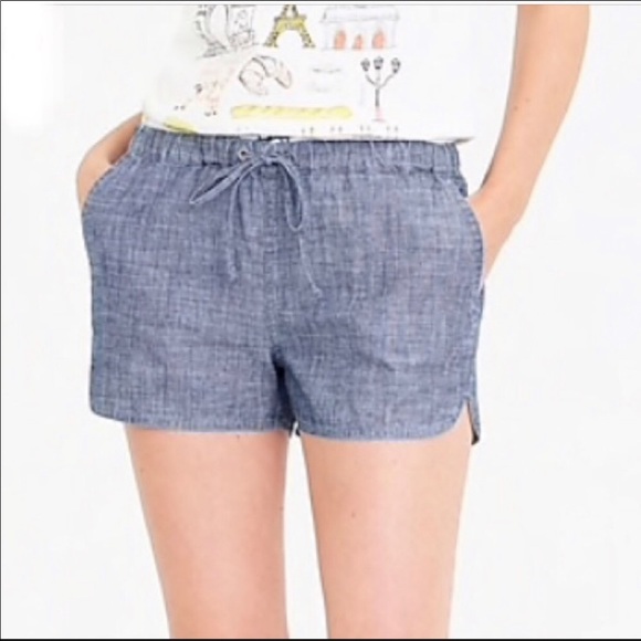 J. Crew Pants - J. Crew chambray drawstring shorts size L
